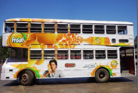 Electric bus advertising