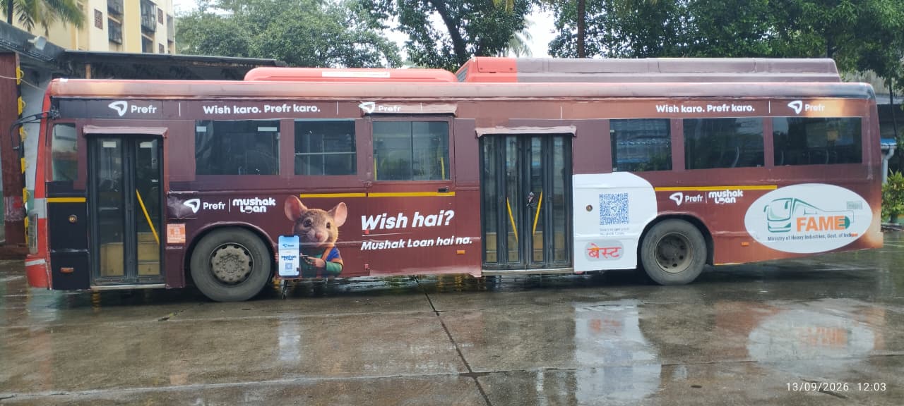 Transit Media campaign in Mumbai BEST EV BUS